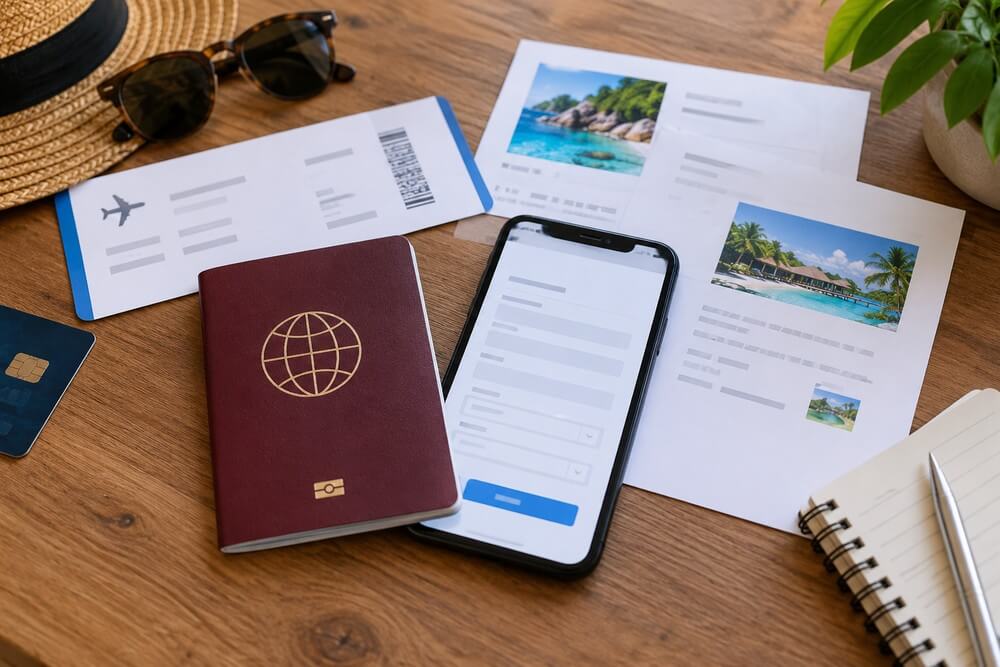 Paszport telefon i potwierdzenia rezerwacji potrzebne do Travel Authorisation